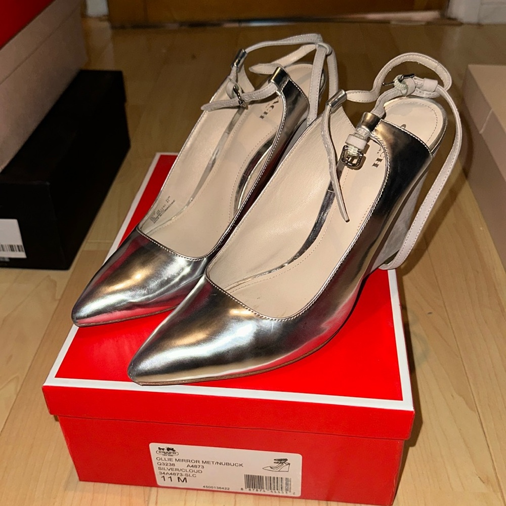 Coach silver platforms